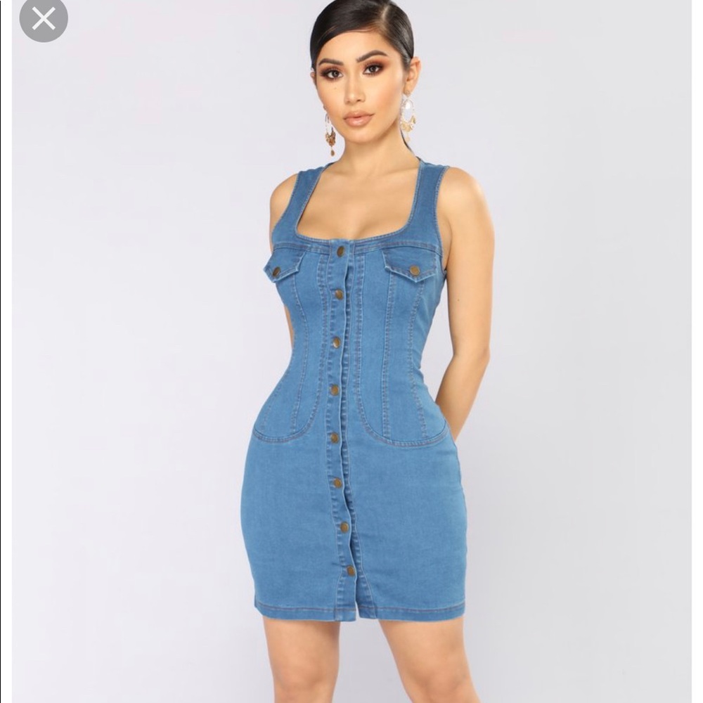 Denim dress size small. New with tags